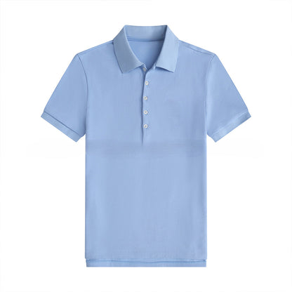 Women's new slim five-button polo shirt lapel T-shirt