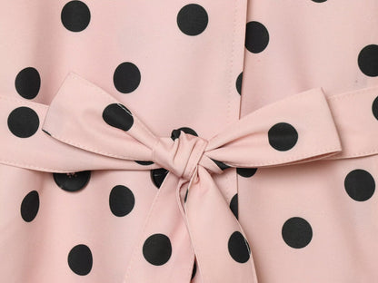 Women's standing collar polka dot windbreaker Coat