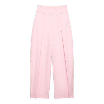 Women's high waisted pleated balloon version casual pants