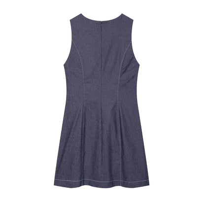Women's rope knot buckle decoration mini dress