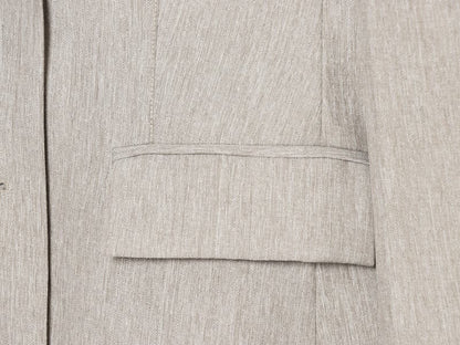 set woman 2 pieces casual linen blend pleated Blazer Coat +Pants