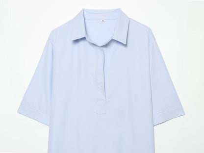 Women's long sleeved shirt style linen blend shirt