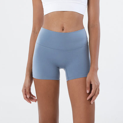 LU women's new nude new double-sided grinding pants yoga pants high waist hip peach shorts fitness pants