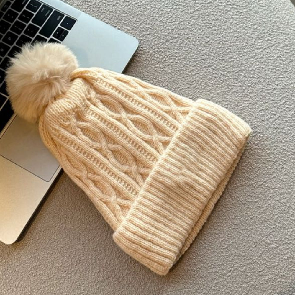 Women's new casual Joker plus velvet knitted wool hat