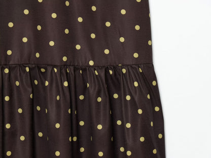 Women's polka dot hanging neck MIDI dress