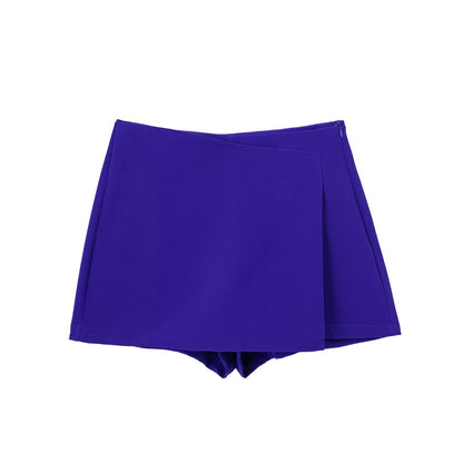 Women's multicolored casual asymmetric culottes