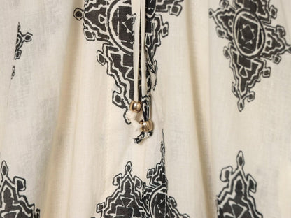 Women's oversized lantern sleeve printed top