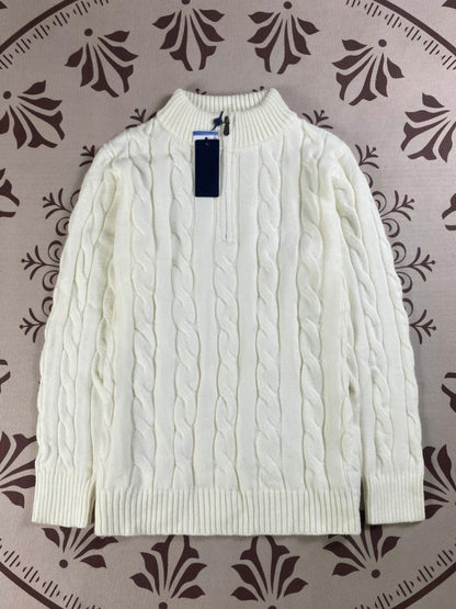 Men's and women's Joker Embroidery Knitting Half Zipper Design Sweater Knitwear