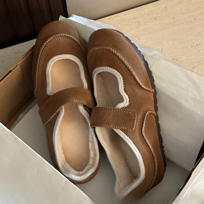 Women's new warm hook and loop snow boots pumps.