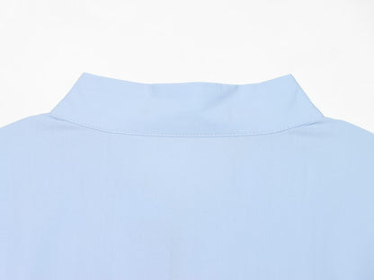 Women's rope knot decorative poplin shirt