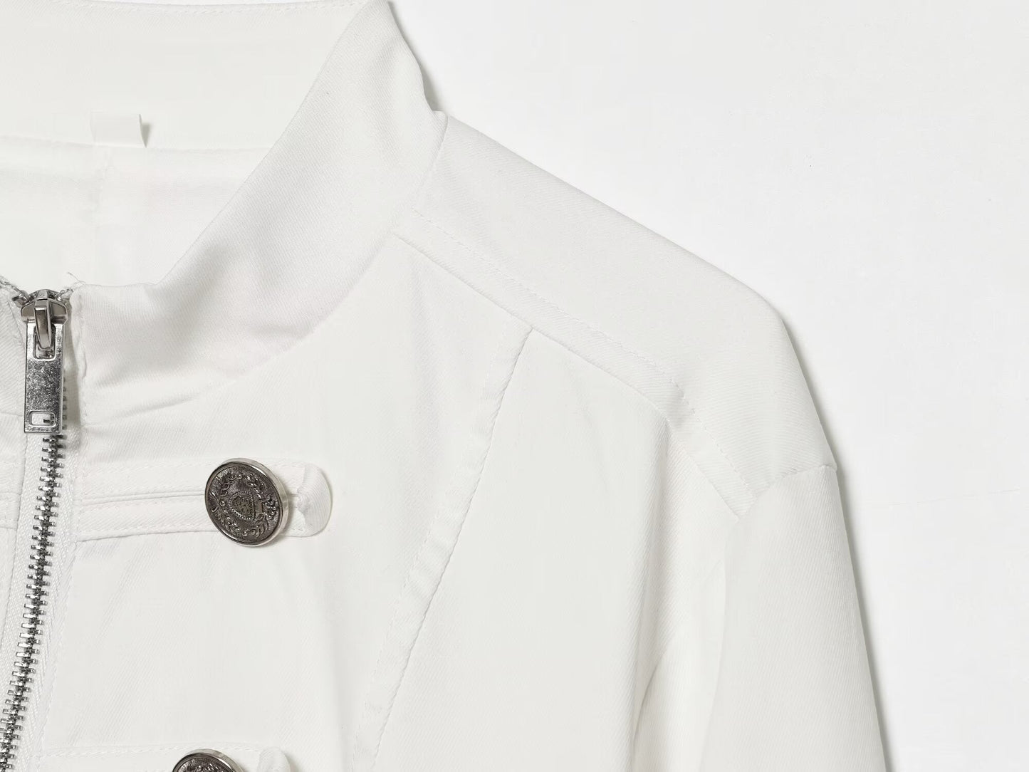 Women's standing collar breasted decorative Blazer Coat