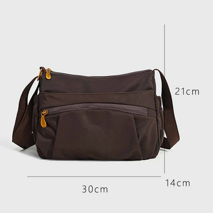 Women's new Joker leisure double zipper design shoulder crossbody bag