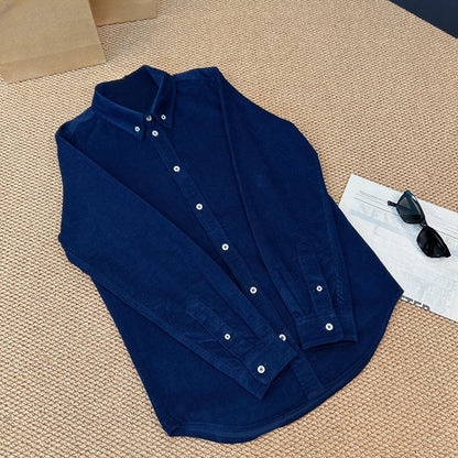 Women's new fashion Joker embroidered corduroy shirt