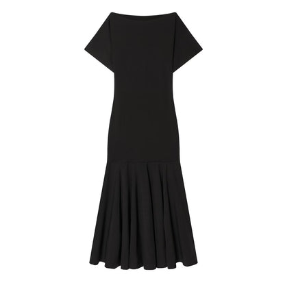 Women's slim short sleeved patchwork dress