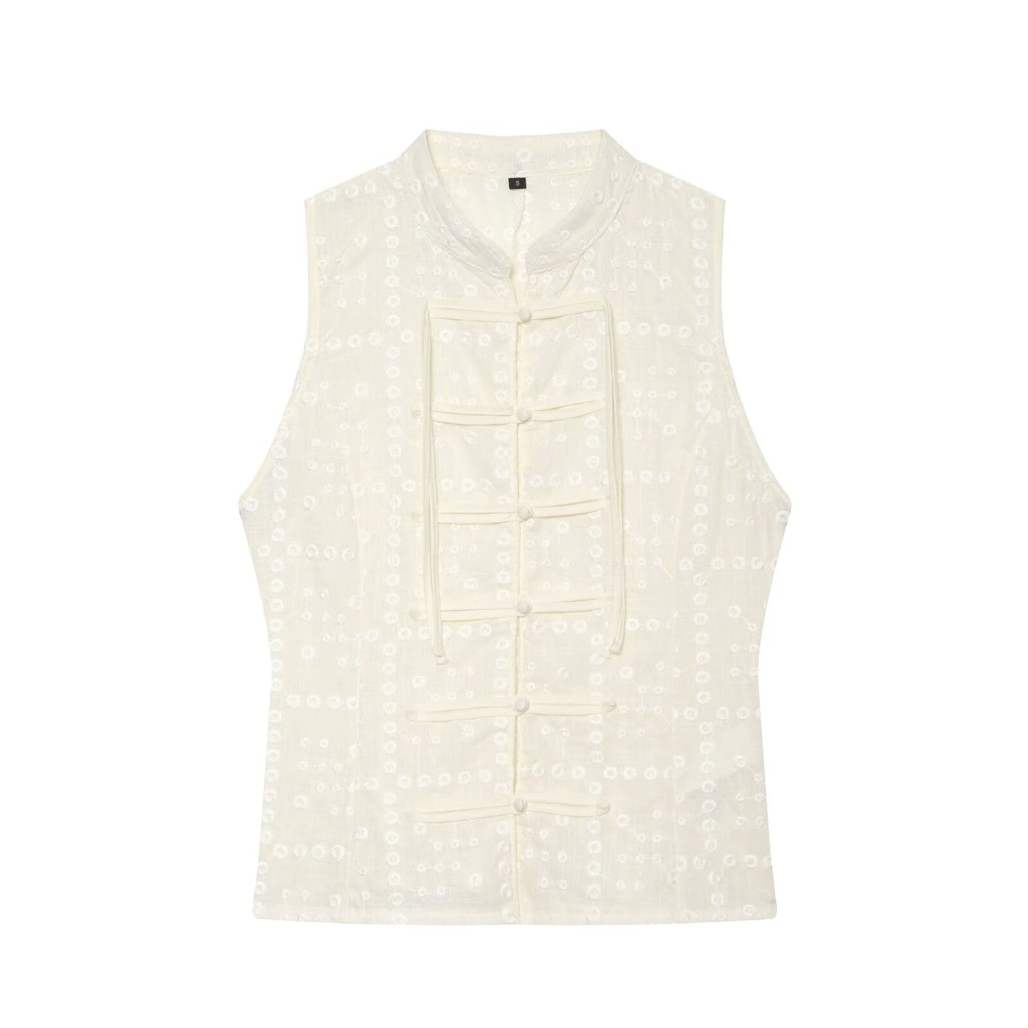 Women's slim Hollow Embroidered Top