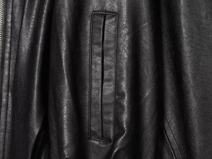 Women's Leather Effect Puff Sleeve Pilot Jacket Coat