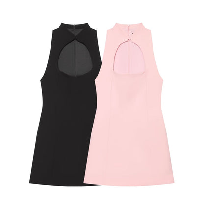 Women's opening design slim mini dress