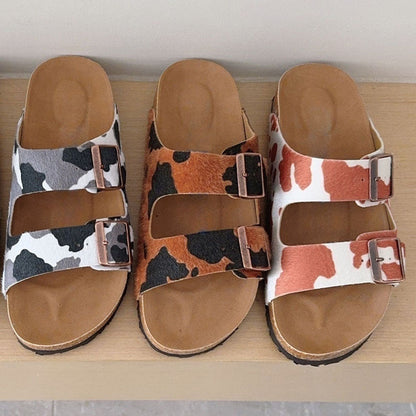 Women's 2026 new fashion horse hair cow slippers