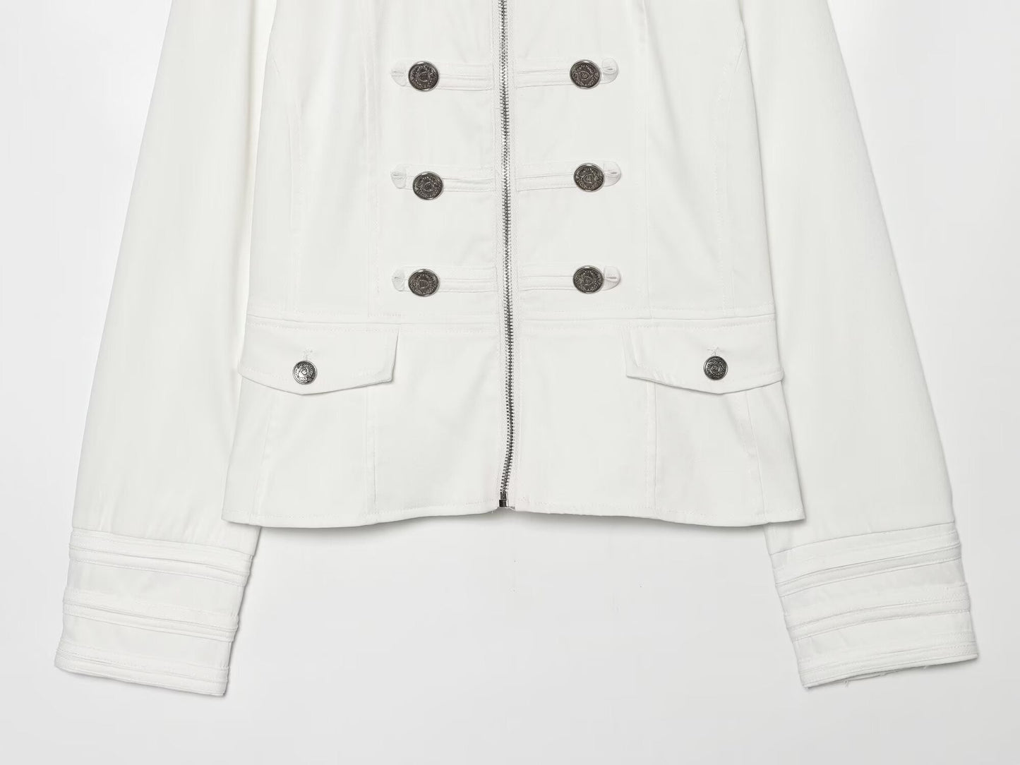 Women's standing collar breasted decorative Blazer Coat