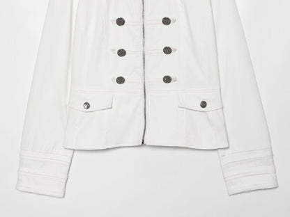 Women's standing collar breasted decorative Blazer Coat