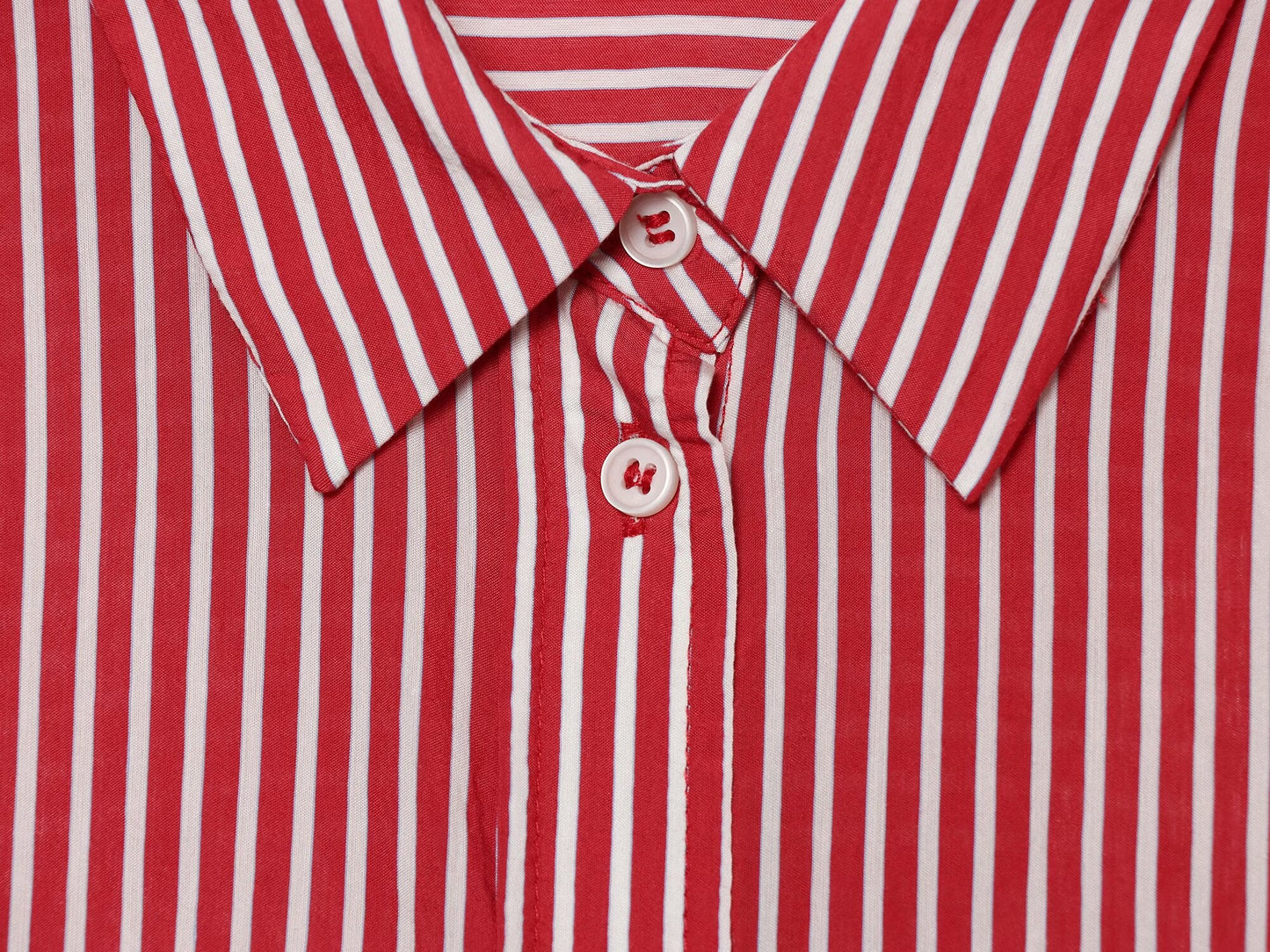 Women's patchwork cuffs loose striped shirt