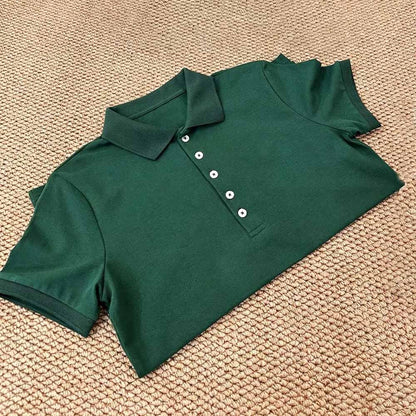 Women's new fashion cotton slim short-sleeved Polo shirt