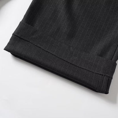 Women's new fashion loose mid waist striped wide leg pants