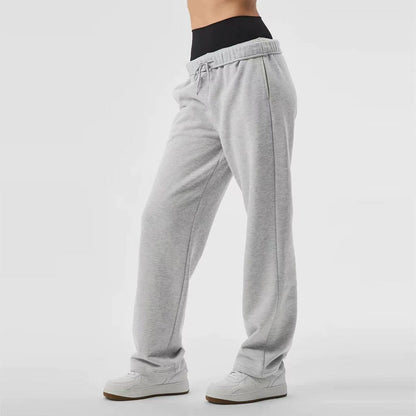 New casual all-match hooded sweatshirt jacket + straight pants