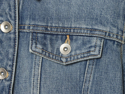 Women's short Lapel asymmetrical denim shirt