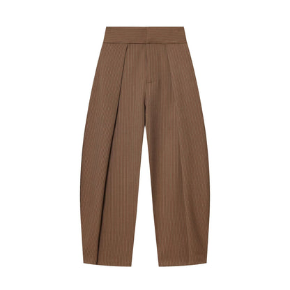 Women's high waisted pleated balloon version casual pants