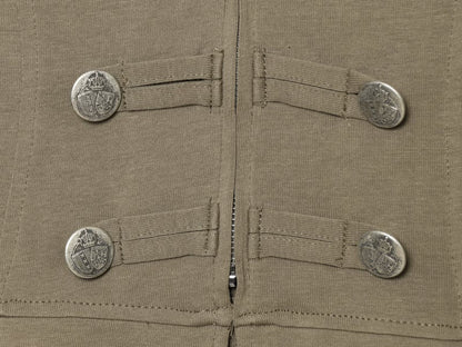 Women's buckle decoration slim zipper vest