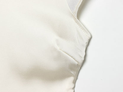 Women's satin textured short button top