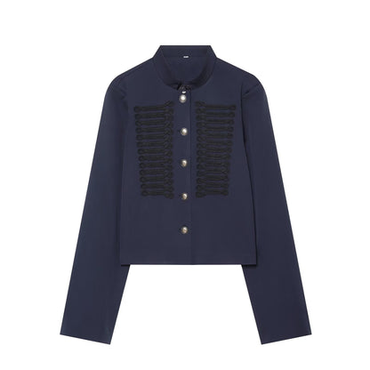 Women's Rope knot Decorated Fitted Short Coat