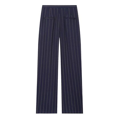 suit Women's 2 pieces linen blend striped jacket+Pants