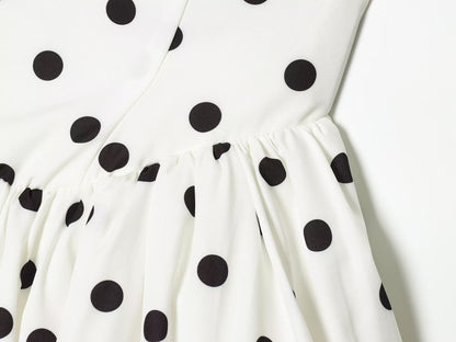 Women's polka dot halter neck mini dress