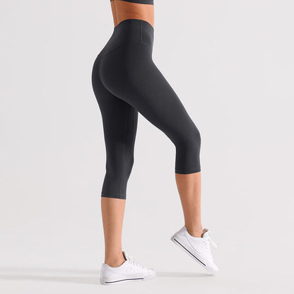 2026 women's new nude sanding yoga pants tight cropped pants