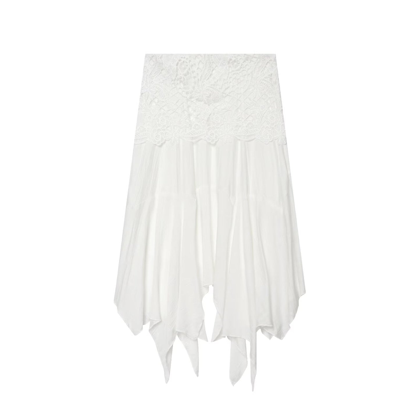 suit Women's 2 pieces embroidered asymmetrical MIDI skirt+top