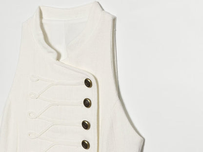 Women's rope knot buckle decoration sleeveless dress