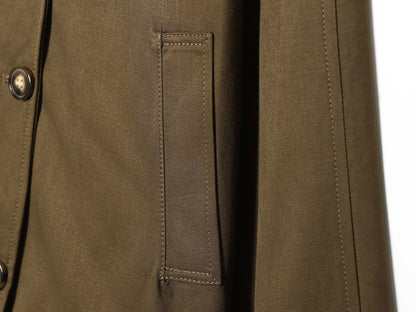 Women's casual stand collar twill coat