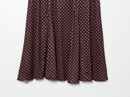 2026 suit Women's 2 pieces polka dot MIDI skirt+Hanging neck top