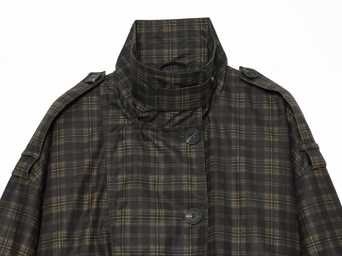 Women's casual checkered pilot jacket Coat