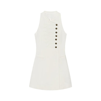 Women's rope knot buckle decoration sleeveless dress