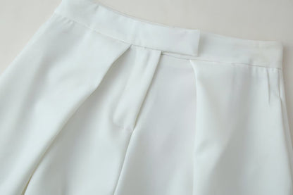 Women's new casual loose zipper pleated trousers