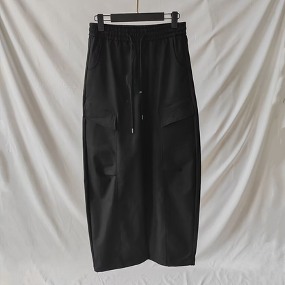 Women's new overalls elastic waist loose wide-leg pants