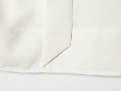 Women's lace up collar pleated shirt