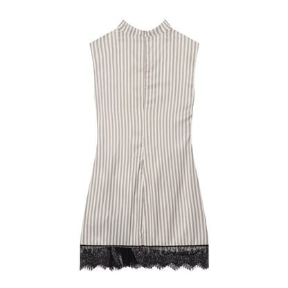 Women's striped lace mini dress