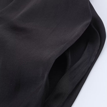 Women's satin textured hanging neck collar dress