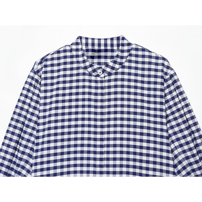 suit Women's 2 pieces plaid button up shirt+shorts