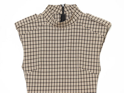 Women's slim plaid strap short jumpsuit