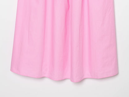 Women's bow decoration poplin MIDI dress